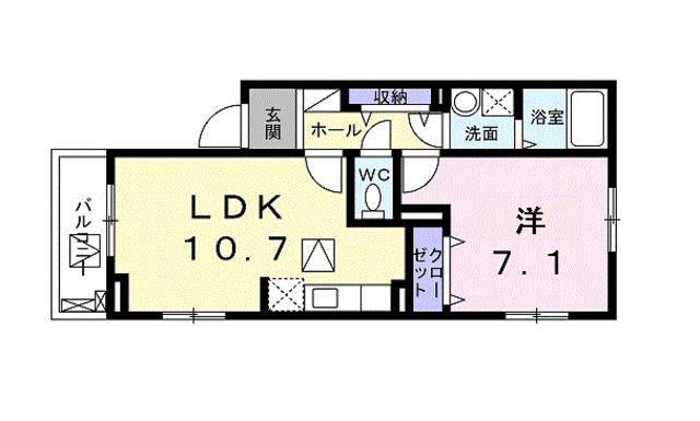 AD LEAD 粉浜I(1LDK/1階)の間取り写真