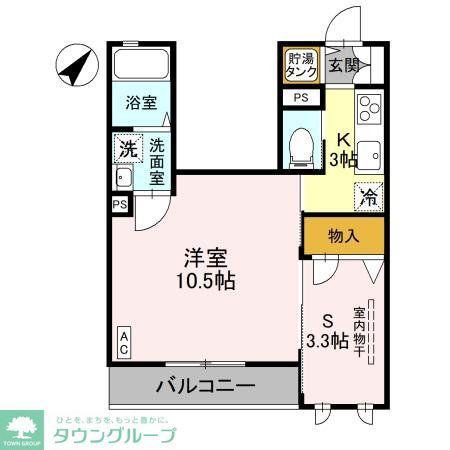 ピラタスXII(1SK/2階)の間取り写真