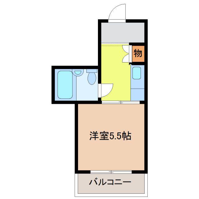 音楽の館LIETO(1K/2階)の間取り写真