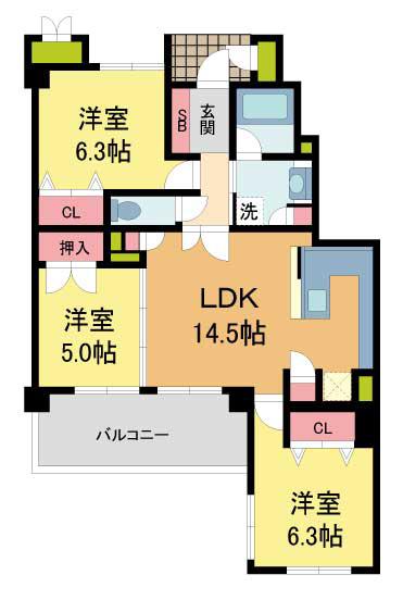 ロイヤル苦楽園マドリーゼ(3LDK/3階)の間取り写真