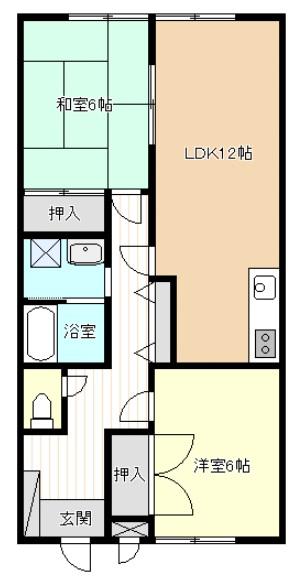 ハイツドリーム(2LDK/1階)の間取り写真