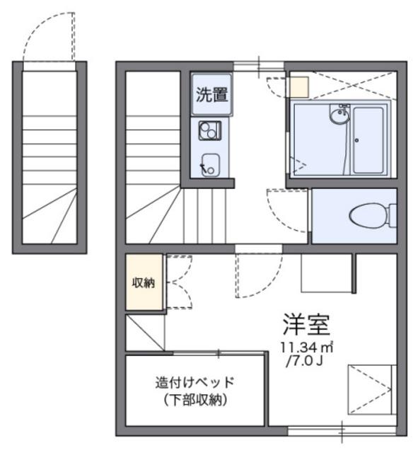 レオパレスSEVENSEA(1K/2階)の間取り写真