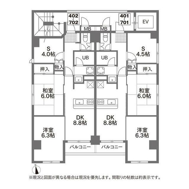 西川口レジデンス(3LDK/5階)の間取り写真