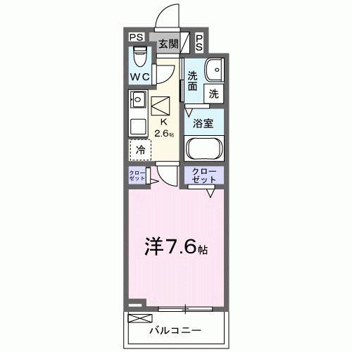 ウィンロードII(1K/1階)の間取り写真