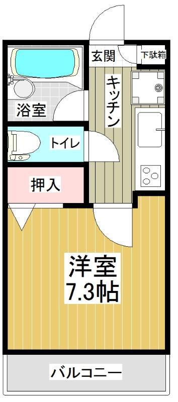 グランド・ステージ(1K/2階)の間取り写真