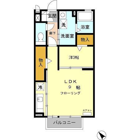 アドミラーブル 長泉町(1LDK/2階)の間取り写真