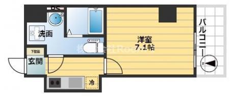 レジュールアッシュ谷町(1K/13階)の間取り写真