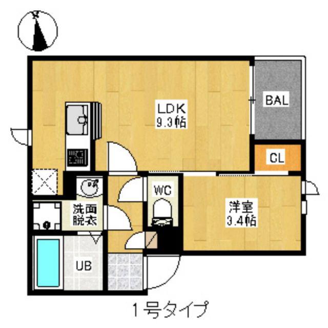 REGALEST FEMA(1LDK/3階)の間取り写真