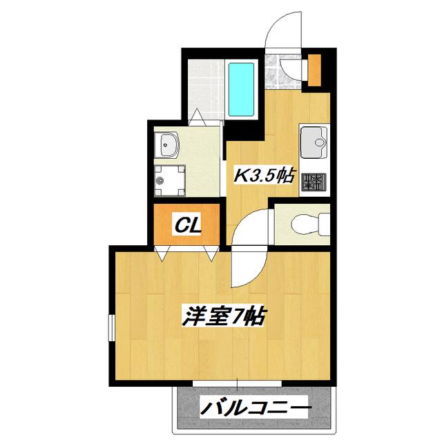 アーク小岩ウエスト(1K/3階)の間取り写真