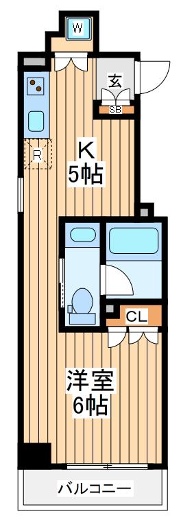 エスティメゾン川崎本町(ワンルーム/8階)の間取り写真