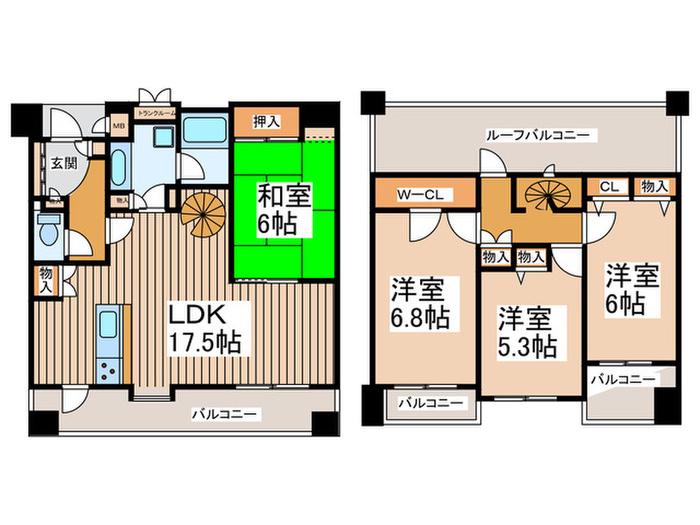南浦和第2ダイヤモンドマンション(4LDK/4階)の間取り写真