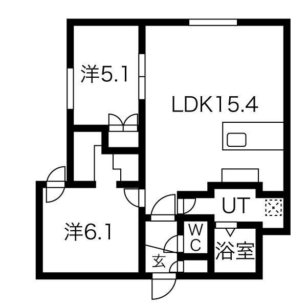 RESTS ON 伏見(2LDK/1階)の間取り写真