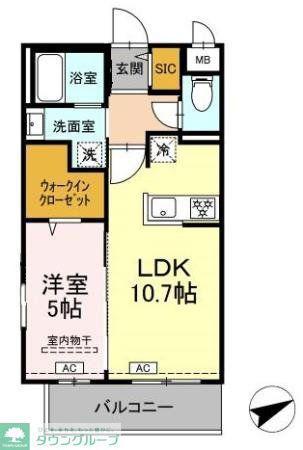 ロイジェントパークス西馬込(1LDK/2階)の間取り写真