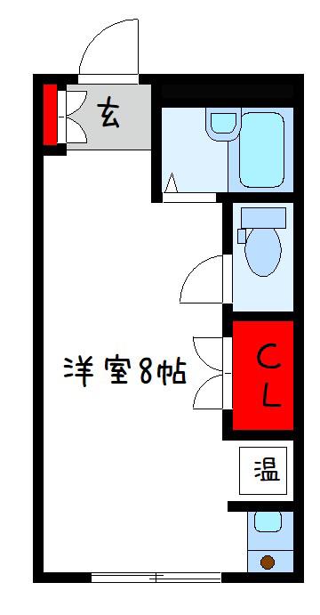 ブルージェつばき(ワンルーム/2階)の間取り写真