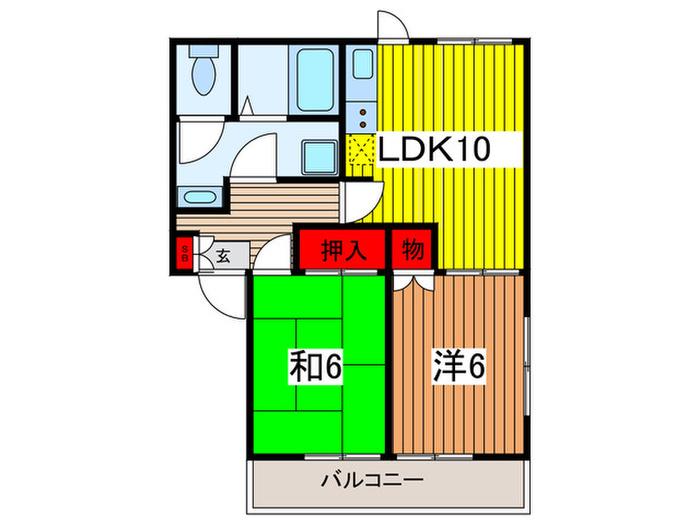コートカスピア(2LDK/2階)の間取り写真