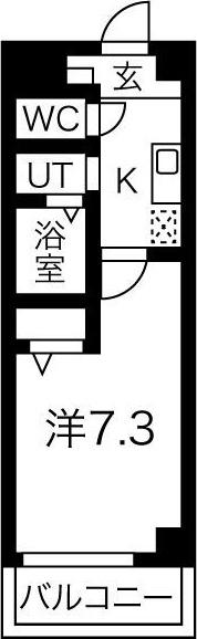 アヴリル(1K/3階)の間取り写真