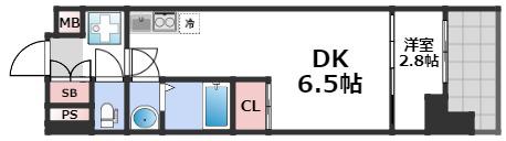 セレニテ難波グランデノール(1DK/11階)の間取り写真