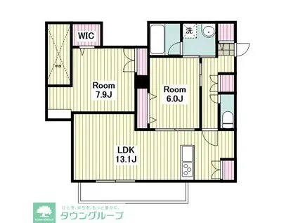 MILLE MERCIS(2LDK/2階)の間取り写真
