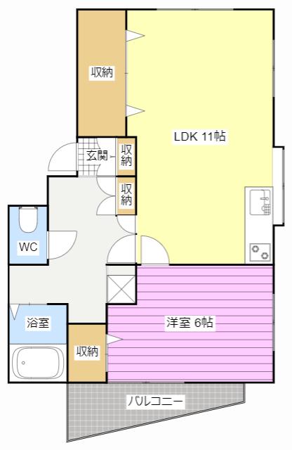 ラルーチェ(1LDK/1階)の間取り写真