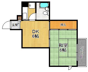パラツィーナ立花(2K/4階)の間取り写真