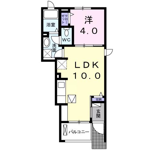 ルフィ-(1LDK/1階)の間取り写真