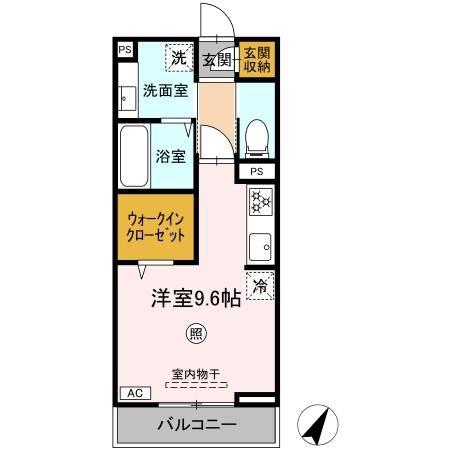 プラトーハウス(ワンルーム/2階)の間取り写真