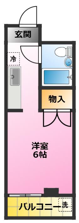 リエス武蔵中原(ワンルーム/3階)の間取り写真