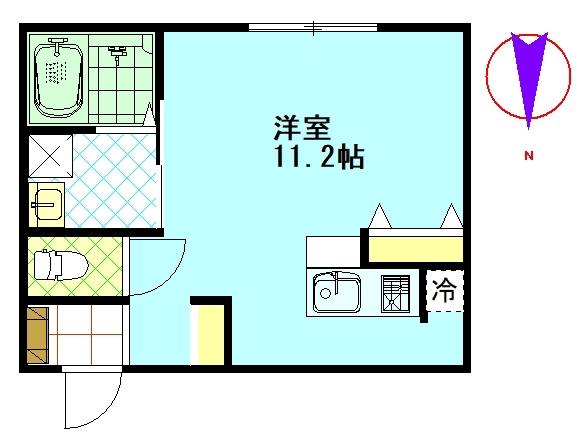 S-CUBE本町 A(ワンルーム/1階)の間取り写真