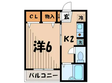 シティパル(1K/2階)の間取り写真