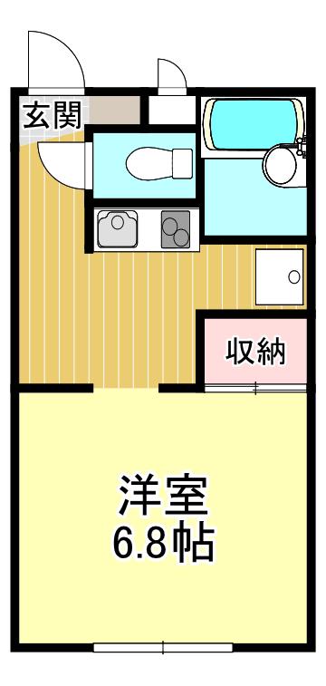 パレスみいろよし(1K/1階)の間取り写真