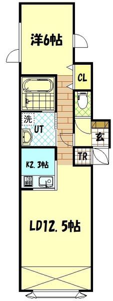シンシア(1LDK/2階)の間取り写真