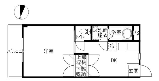 桜町196(1DK/2階)の間取り写真
