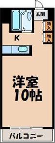 八晃ビル(ワンルーム/5階)の間取り写真