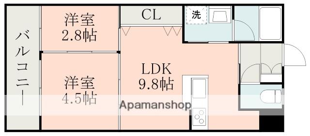 サムティ東谷山(1LDK/9階)の間取り写真
