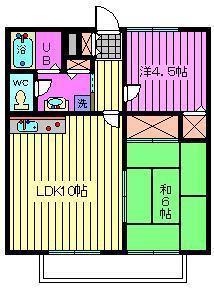 フロイデ(2LDK/2階)の間取り写真