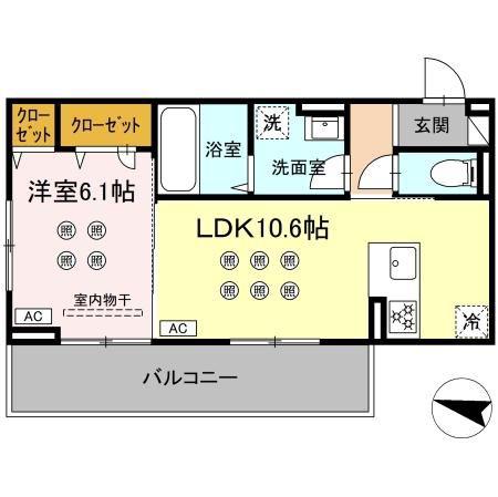 グレースメゾンコンフォートメゾン グレースメゾン(1LDK/2階)の間取り写真