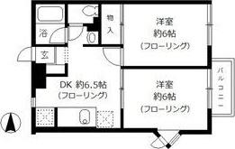 ドミール桜ヶ丘(2DK/2階)の間取り写真