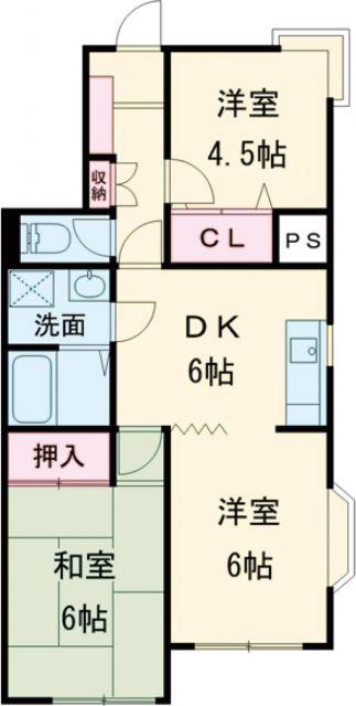 ソレイユアヴリル(3DK/2階)の間取り写真