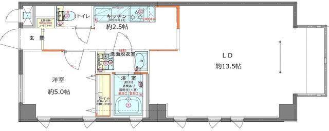 メルビケイ(1LDK/4階)の間取り写真