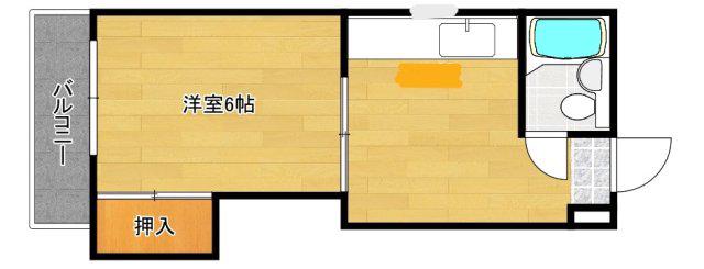 迫マンション(1DK/5階)の間取り写真