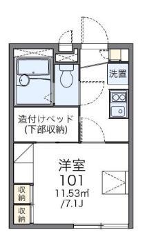 レオパレスサンバード(1K/1階)の間取り写真