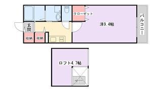 アバンツァートI(1K/2階)の間取り写真