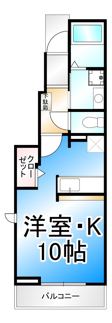 イリーデエスペランサ A(1K/1階)の間取り写真