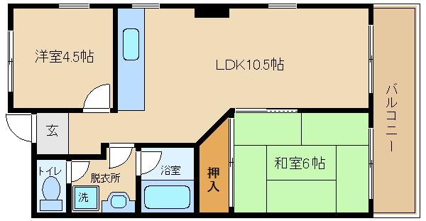 メゾン大邦国(2LDK/3階)の間取り写真