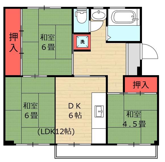 三郷団地(3DK/3階)の間取り写真