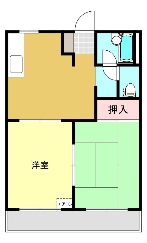 フジイハイツ(2DK/2階)の間取り写真