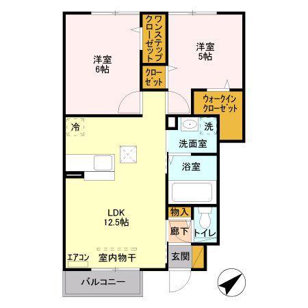 コートプラセール A(2LDK/1階)の間取り写真
