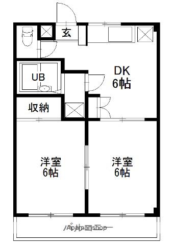 リバーサイド21(2DK/2階)の間取り写真