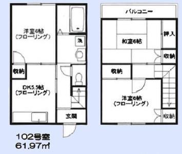 メゾンワタナベ(3DK/1階)の間取り写真