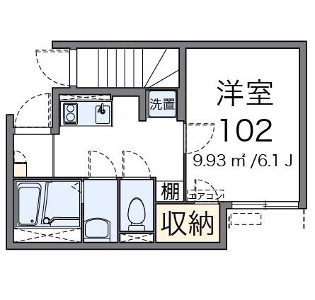LABOON下丸子(1K/1階)の間取り写真